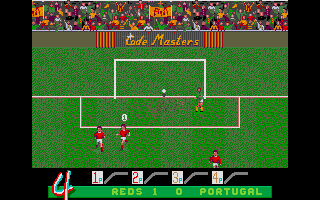 Italia 1990 (Atari ST) screenshot: It's a goal