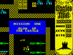 Into the Eagle's Nest (ZX Spectrum) screenshot: Game start