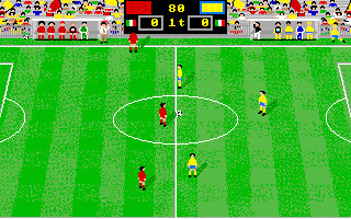 Italy '90 Soccer (Amiga) screenshot: Start of the match...