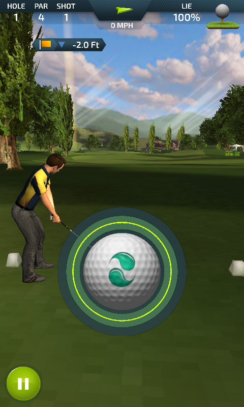 Pro Feel Golf (Android) screenshot: Now hit the ball!