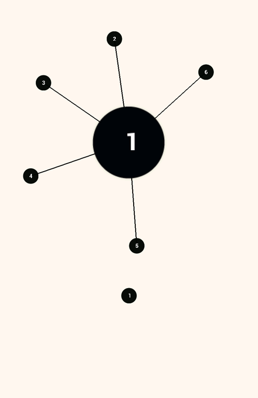 aa (Android) screenshot: A couple of pins are already in place and rotating, be careful to avoid having two pinheads touch.