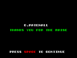 Jimmy's Soccer Manager (ZX Spectrum) screenshot: What a polite young man