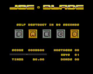 Joe Blade (Amiga) screenshot: Defuse the bomb...