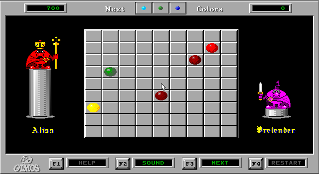 Screenshot of Color Lines (DOS, 1992) - MobyGames