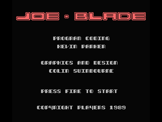 Joe Blade (MSX) screenshot: Title screen