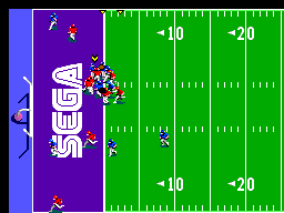 Joe Montana Football (SEGA Master System) screenshot: Getting close to them scoring.