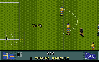 John Barnes European Football (Atari ST) screenshot: Keeper saves
