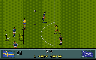 John Barnes European Football (Atari ST) screenshot: Keeper throws the ball out