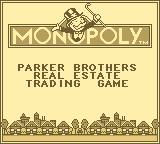 Monopoly (Game Boy) screenshot: Title screen.