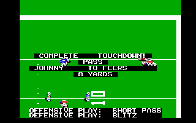 John Madden Football (DOS) screenshot: Arright! Touchdown!