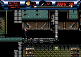 Judge Dredd (Genesis) screenshot: The floor breaks away beneath your feet