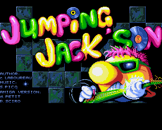 <small>Jumpin' Jackson (Amiga) screenshot:</small><br> Title screen.