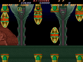Hellfire (Arcade) screenshot: Graves Jumping...