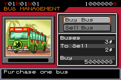 Jurassic Park III: Park Builder (Game Boy Advance) screenshot: Visitors do not want to walk very far, so buy some buses to transport them around your park