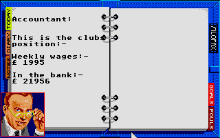 Kenny Dalglish Soccer Manager (Atari ST) screenshot: The financial guy