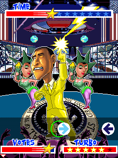 Battle for the White House (J2ME) screenshot: Using the so called turbo