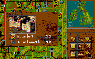 Kingmaker (Atari ST) screenshot: A castle is under siege