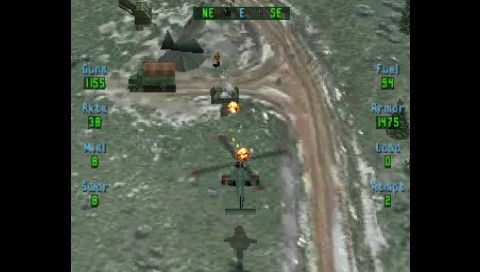 Soviet Strike (PSP) screenshot: Shooting the forces defending a radar