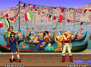 The King of Fighters '94 (Neo Geo) screenshot: This is Athena Asamiya in her school uniform.