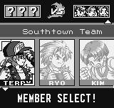 King of Fighters R-1 (Neo Geo Pocket) screenshot: Selecting a team.