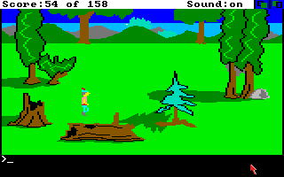 King's Quest (Amiga) screenshot: Walking along the countryside of Daventry.