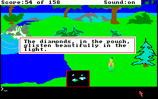 King's Quest (Amiga) screenshot: Looking at my diamond pouch.