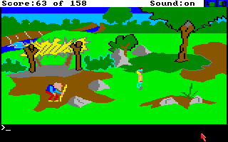 King's Quest (Amiga) screenshot: The old gnome. Can you guess his name?