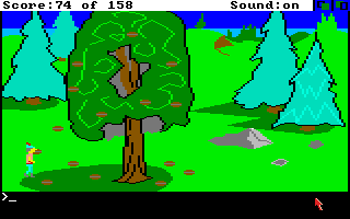 King's Quest (Amiga) screenshot: A walnut tree.
