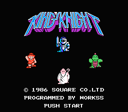 King's Knight (NES) screenshot: Title screen