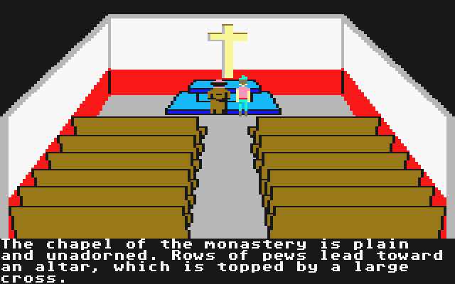 King's Quest II: Romancing the Throne (Atari ST) screenshot: Inside the chapel