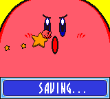 Kirby Tilt 'n' Tumble (Game Boy Color) screenshot: Saving...