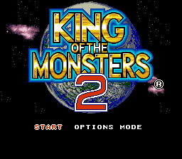 King of the Monsters 2: The Next Thing (SNES) screenshot: Title screen