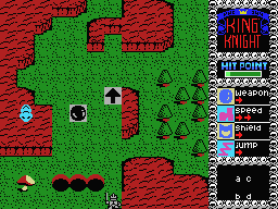 King's Knight (MSX) screenshot: Kill the hostile swarm of enemies