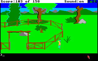 King's Quest (Amiga) screenshot: The goat pen.