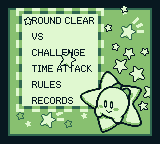Kirby's Star Stacker (Game Boy) screenshot: Choose you game. Vs needs link cable.