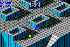 Marble Madness / Klax (Game Boy Advance) screenshot: Marble Madness: these enemies try to jump on your marble.