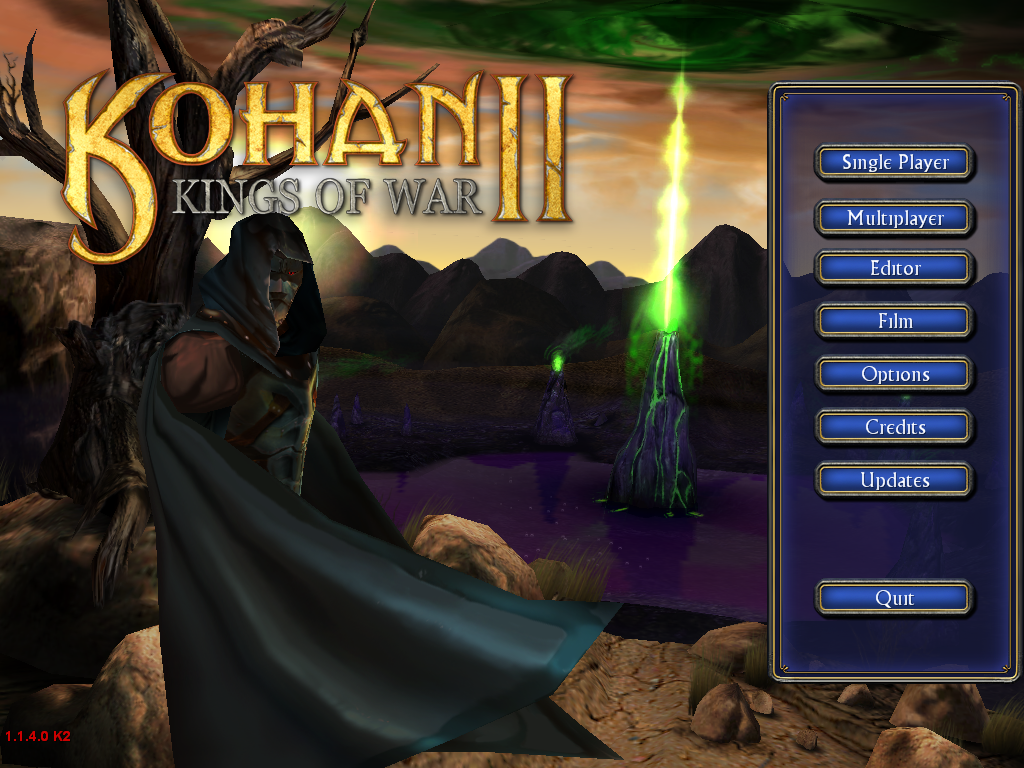 Kohan II: Kings of War (Windows) screenshot: Main menu