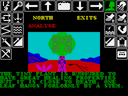 Kobyashi Naru (ZX Spectrum) screenshot: Analysing specific words