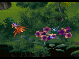 Kolibri (SEGA 32X) screenshot: After we've defeated the mighty insects, these flowers are under our control.