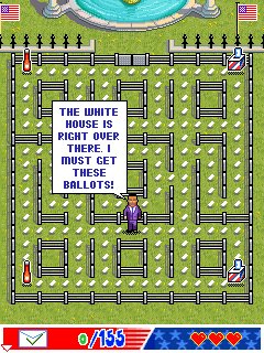 Battle for the White House (J2ME) screenshot: Start of the Pac-Man variant