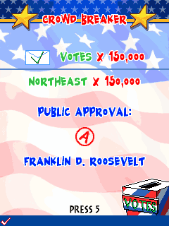 Battle for the White House (J2ME) screenshot: And that will win you some votes