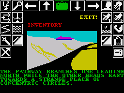 Kobyashi Naru (ZX Spectrum) screenshot: A winding road