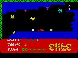 Kokotoni Wilf (ZX Spectrum) screenshot: Not easy to get into the bulk of this level