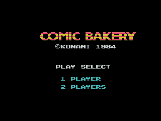 Konami Antiques: MSX Collection Vol. 3 (PlayStation) screenshot: Comic Bakery: title screen