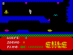 Kokotoni Wilf (ZX Spectrum) screenshot: Right in the corner, typical....