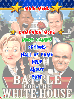 Battle for the White House (J2ME) screenshot: Main menu