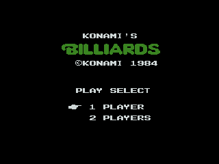 Konami Antiques: MSX Collection Vol. 2 (PlayStation) screenshot: Billiards: title screen
