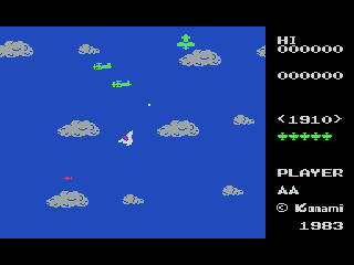 Konami Antiques: MSX Collection Vol. 3 (PlayStation) screenshot: Time Pilot: gameplay