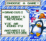 Konami GB Collection: Vol.4 (Game Boy Color) screenshot: Chose which game you want to play