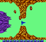 Konami GB Collection: Vol.4 (Game Boy Color) screenshot: Gradius II - You little ship can easily pass through unlike the big ship